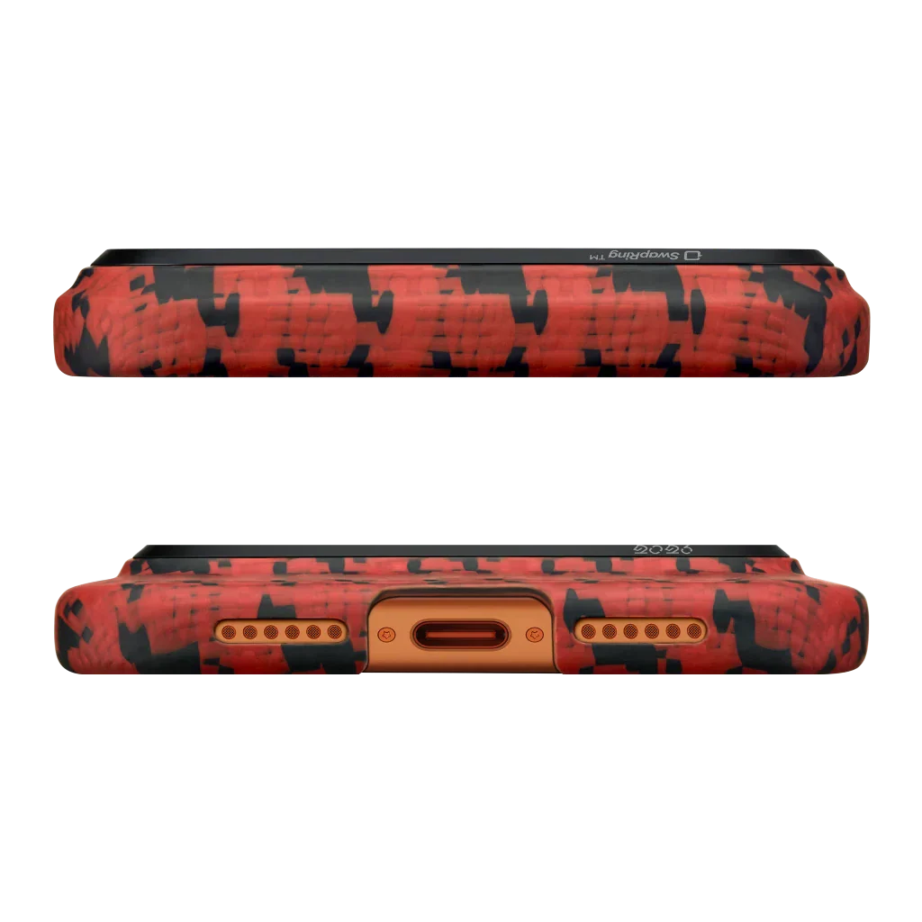 Crimson Houndstooth Texture Case